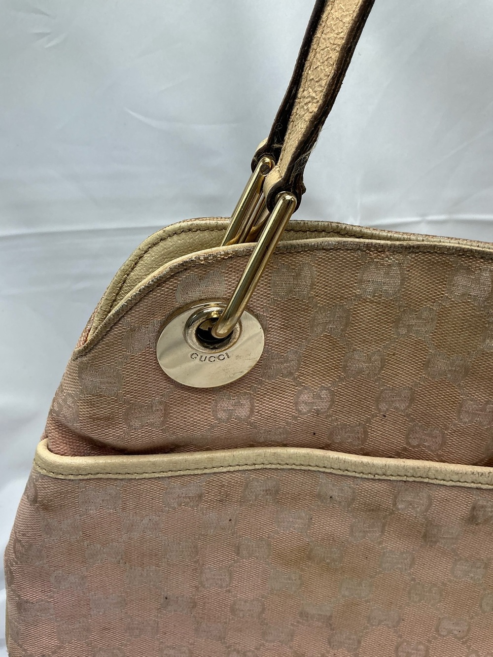 Gucci Pink GG Canvas Eclipse Shoulder Bag | Fair/Poor Condition - Picture 10 of 13